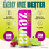 12 oz (12-Pack) Zevia Zero Sugar Energy Drink, Raspberry Lime, Cans Naturally Sweetened, Zero Calorie Sugar Free Energy