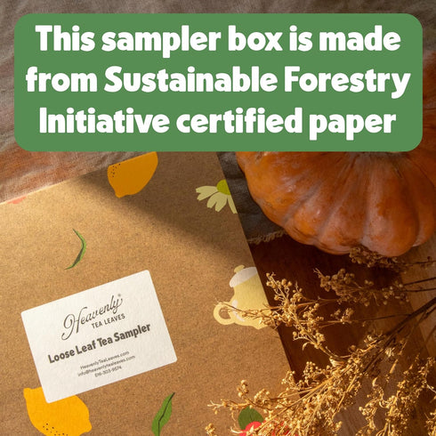 9 90 Set 9 Heavenly Tea Leaves Organic Assorted Loose Leaf Tea Gift Box (Approx. Cups of Tea) - Sampler of Teas