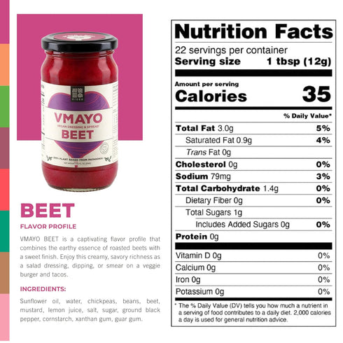 NIUKE 9.52 oz VMAYO Beet Vegan Mayo - Chickpea-Powered, Roasted Beet Aioli, Vibrant Plant-Based Dressing & Sandwich