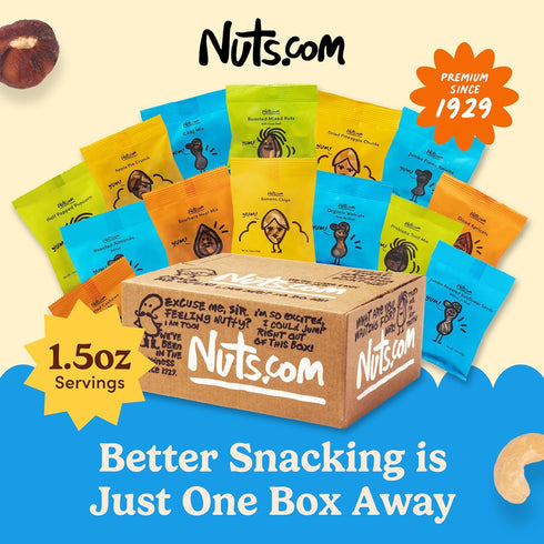 Package Nuts.com - Nuts and Dried Fruits Snack Box Gourmet Mix Assortment for Festive Gifts Includes Mixed Nuts, Dried
