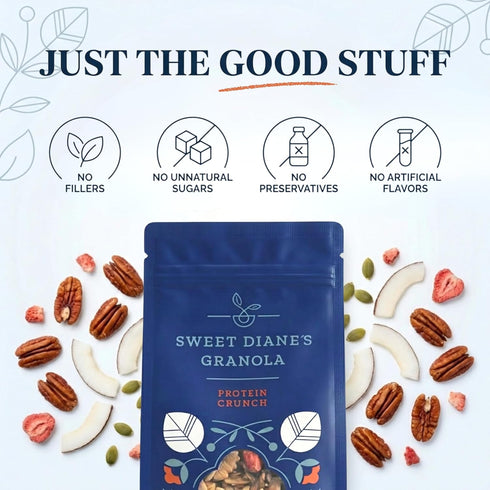 Sweet Diane's 2-Pack (10 oz Sweet Dianes Organic Granola Protein Crunch | Each) | High Protein, Vegan, Gluten-Free, Low