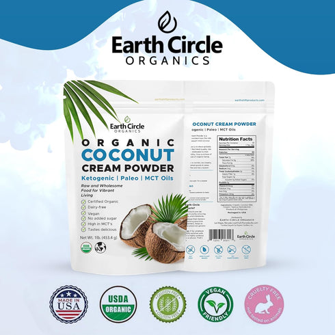 (1 Pack 2) Organic Coconut Milk Powder | Vegan Keto Coconut Creamer, Dairy-Free, Gluten-Free, No Added Sugar, High