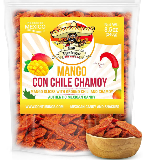 Chili Chamoy Mango Slices, 16 oz. Bag of Authentic Mexican Dry Fruit