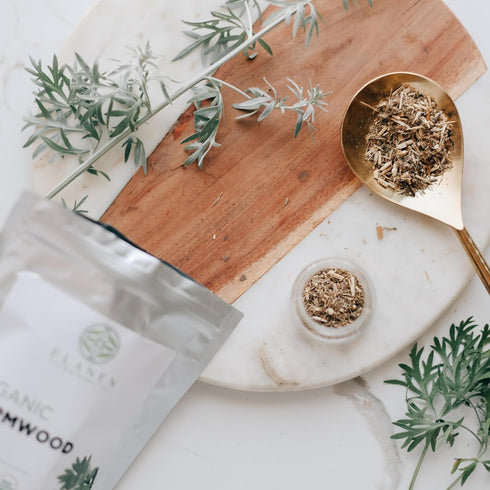 2 oz. (57g), Elanen Naturals Organic Wormwood Herb USDA Certified Organic Artemisia absinthium, Wormwood Herb Tea, Worm