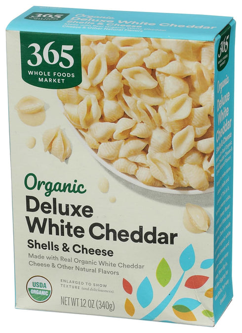 365 12 by Whole Foods Market, Organic White Cheddar Shells and Cheese Deluxe, Ounce
