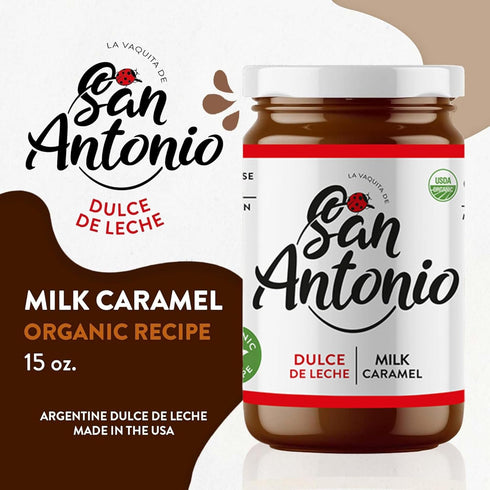 15 oz San Antonio Organic Dulce de Leche Classic Milk Caramel Spread - Gluten & Lactose Free, Dessert Filling