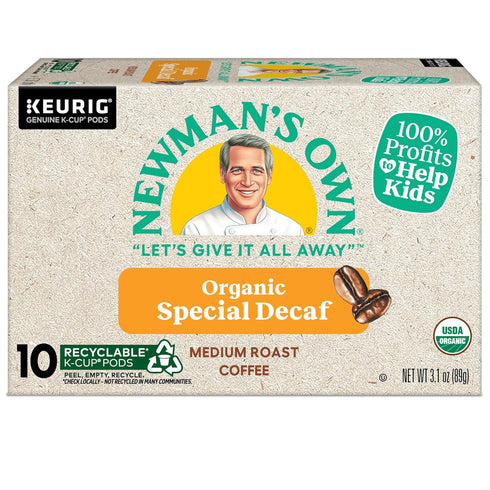 60 Count (6 Packs 10) Newman's Own Organics Special Blend Decaf Keurig Single-Serve K-Cup Pods, Medium Roast Coffee