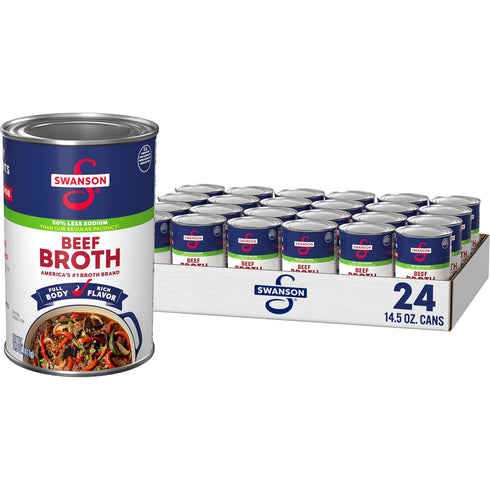 SWANSON S 50% Less Sodium Beef Broth, 32 oz. (12 Pack)
