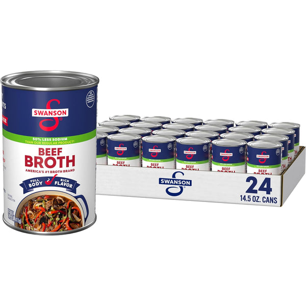 SWANSON S 50% Less Sodium Beef Broth, 32 oz. (12 Pack)