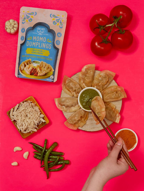 Deep Indian Kitchen 7.8 , Momo Dumpling Butter Chicken, Ounce