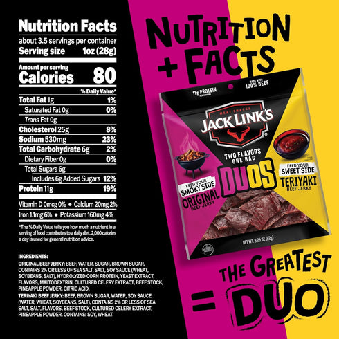 Jack Link's Duos Original/Teriyaki Jerky