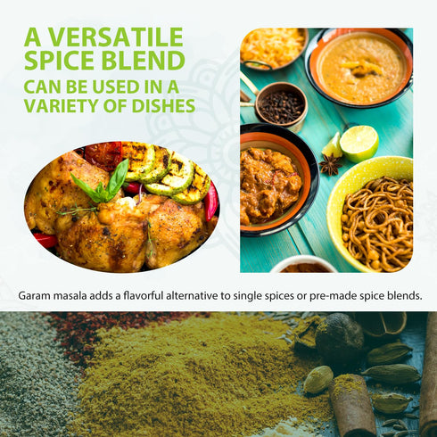Soeos Garam Masala, 3.2 oz (90g), All Natural Vegan Spice Powder, Indian 8-Spice Blend, Kosher Masala Seasoning