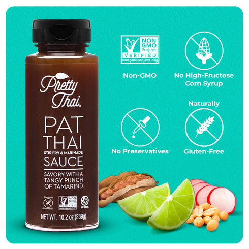 Pretty Thai Pad Thai Sauce - Gluten Free, Non-GMO, Authentic Stir Fry Sauce & Marinade