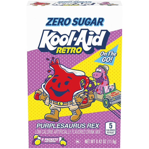 Kool-Aid Retro Purplesaurus Rex Grape Lemonade Zero Sugar Artificially Flavored Powdered Soft