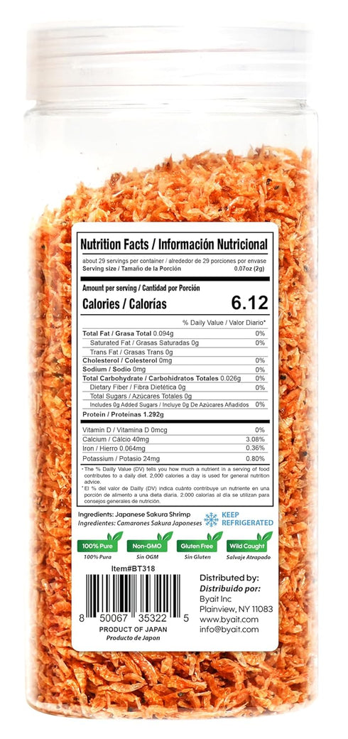 (4 oz 2 oz) Byait Bundle Dried Japanese Sakura Shrimp