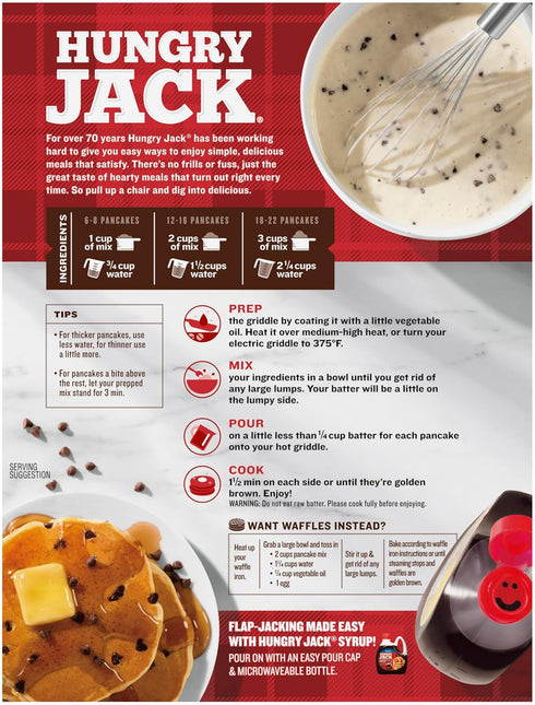 28 oz Hungry Jack Complete Chocolate Chip Pancake & Waffle Mix