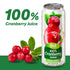 100% 16.9 oz (500 mL) Pack 12 VINUT Cranberry Juice, No Added Sugar, Not From Concentrate, fl Can