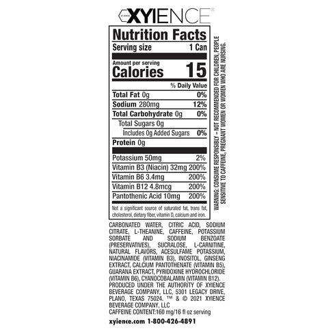 16 oz (Pack 12) Xyience Blueberry Pomegranate Energy Drink, fl can