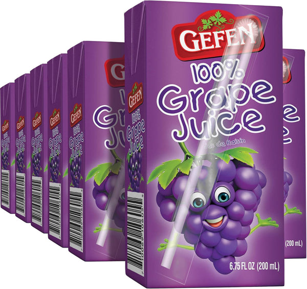 Gefen Grape juice Box Drink, 6.75oz (27 Pack) 100% Grape Juice, Tasty