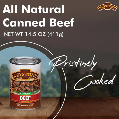 14.5 Oz Pack 1 Keystone Meats All Natural Canned Beef Long Term Emergency Survival Food Canned Meat | Fully Cooked