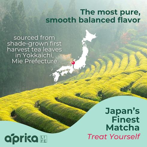 3.5 oz/100g AprikaLife Organic Matcha Powder, USDA & JAS Certified, No Sugar Added, Authentic Japanese Ceremonial Grade