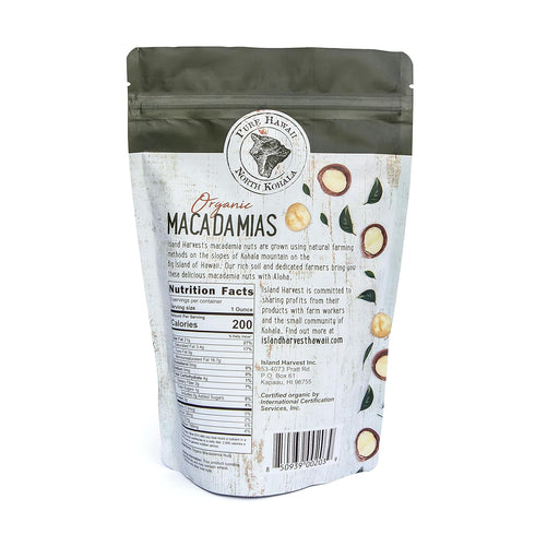 100% 8 (Pack 1) Island Harvest Unsalted Organic Macadamia Nuts - Hawaiian Unsalted Macadamia Nuts are Keto Friendly