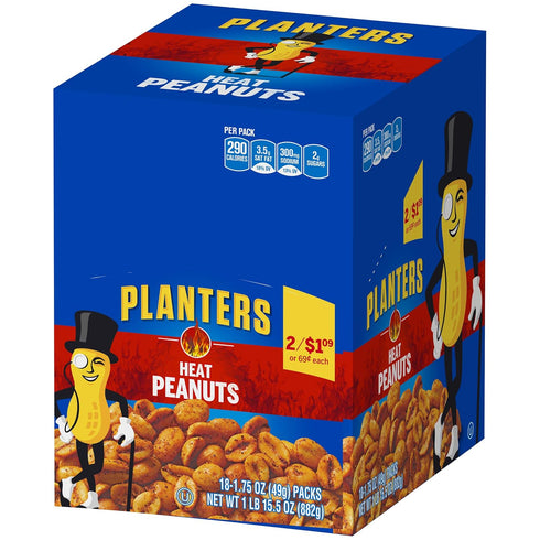 Planters 1.75 (Pack 18) Heat Peanuts, Ounce