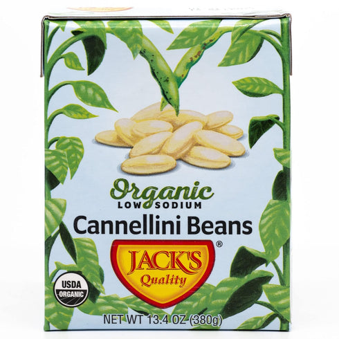 13.4 oz. (8-PACK) Jack's | Organic Cannellini White Beans | Filled with Protein & Fiber, Low Sodium & Non-GMO |