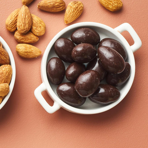 60% 2.2 lb (35.2 oz), Yupik Dark Chocolate Covered Almonds, Kosher, Whole Nuts, Almonds Dipped in Chocolate, Crunchy