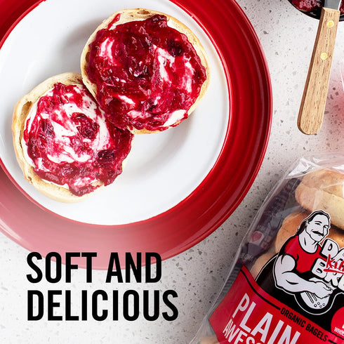 15g 5 Count Dave's Killer Bread Plain Awesome Bagels, Organic Bagels, Whole Grains per Bagel