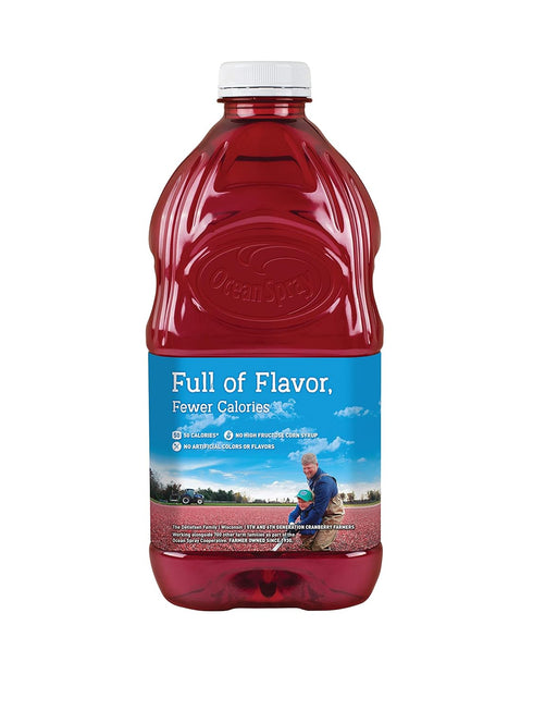 64 Oz (Pack 8) Ocean Spray Light Cranberry Rasberry Juice Drink, Fl