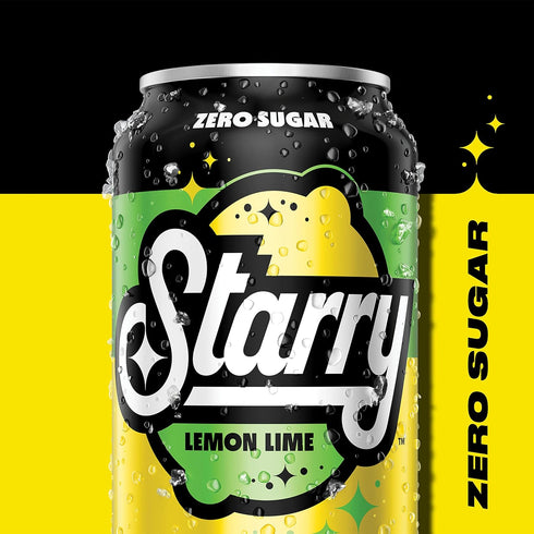 12 Oz (Pack 12) Starry Zero Sugar Lemon Lime Soda, Fl Cans