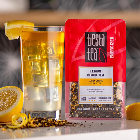 Tiesta Tea Lemon Black Tea, Loose Leaf Premium Blend, High Caffeinated, Brews Up to 25 Cups, 2 Ounce Pouch