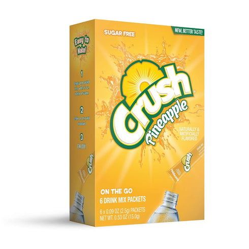 72 (Pack 12) Crush, Pineapple Powder Drink Mix Sugar Free & Delicious, Makes flavored water beverages