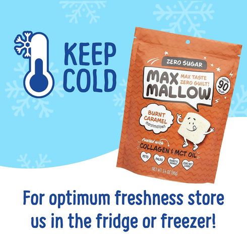 3 Pack Max Mallow Sugar Free Marshmallows - Keto Friendly, Perfect for S'mores, Hot Chocolate, and Baking with Zero