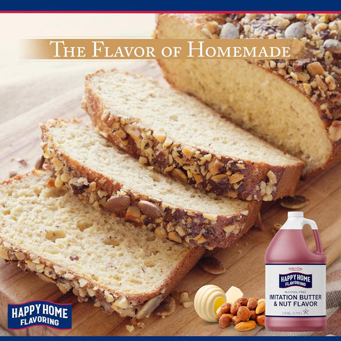 1 Happy Home Imitation Butter & Nut Flavoring, Non-Alcoholic, Certified Kosher, Gallon