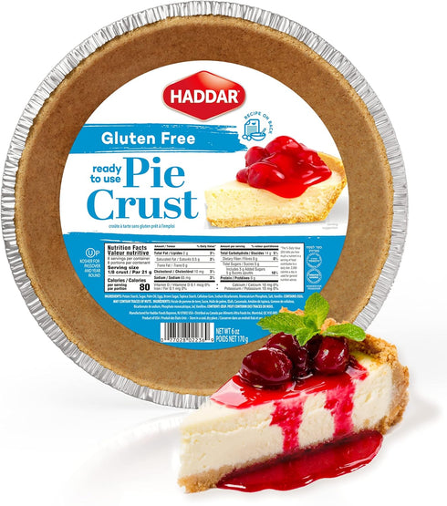 Haddar Gluten Free, Graham Cracker Pie Crust, 6oz (2 Pack) | 6"