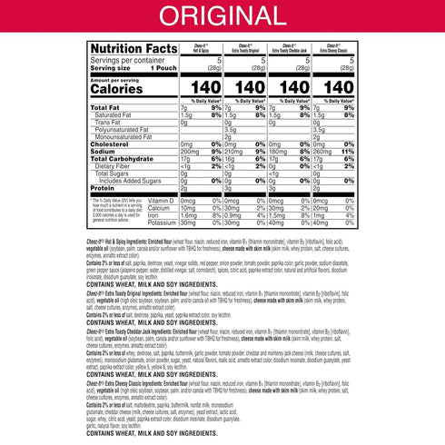 Pack, 20oz (20 Cheez-It Baked Snack Crackers, Lunch Snacks, Variety Box Pouches)