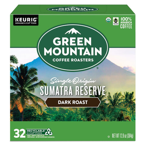 32 Count Green Mountain Coffee Roasters Sumatra Reserve Coffee, Keurig Single-Serve K-Cup pods, Dark Roast