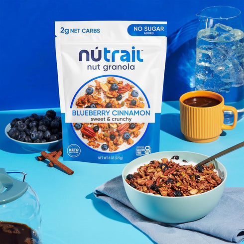 Pack, 8 oz. 3 Count NuTrail Nut Granola Cereal, Variety No Sugar Added, Keto, Low Carb, Gluten Free, Grain Free