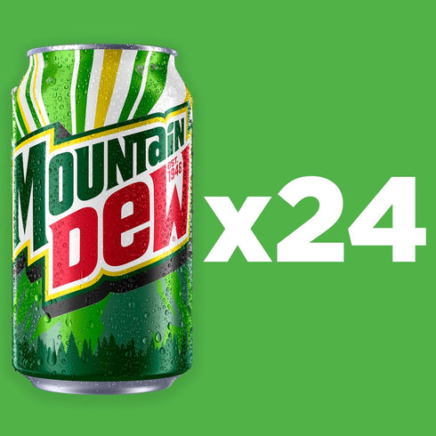 12oz (24 Pack) Mountain Dew Soda, Cans