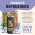 Pack 2 12 oz (6 Pack) GOOD WOLF Probiotic Refresher Variety Sparkling Soda with Ginger Yuzu, Oregon Marionberry