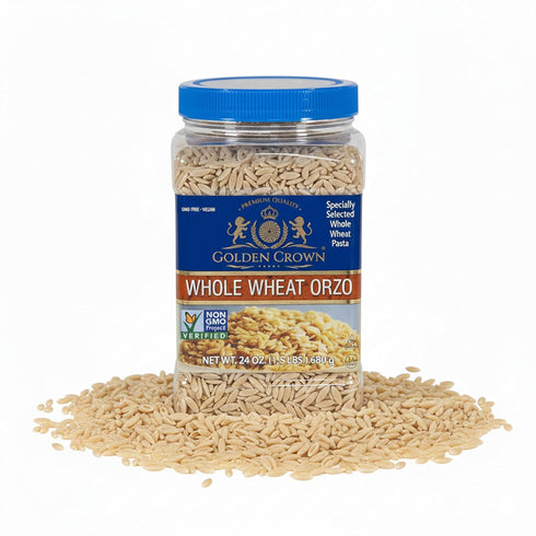Golden Whole Wheat Orzo Pasta - Non GMO & Vegan - All