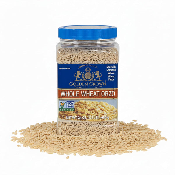 Golden Whole Wheat Orzo Pasta - Non GMO & Vegan - All