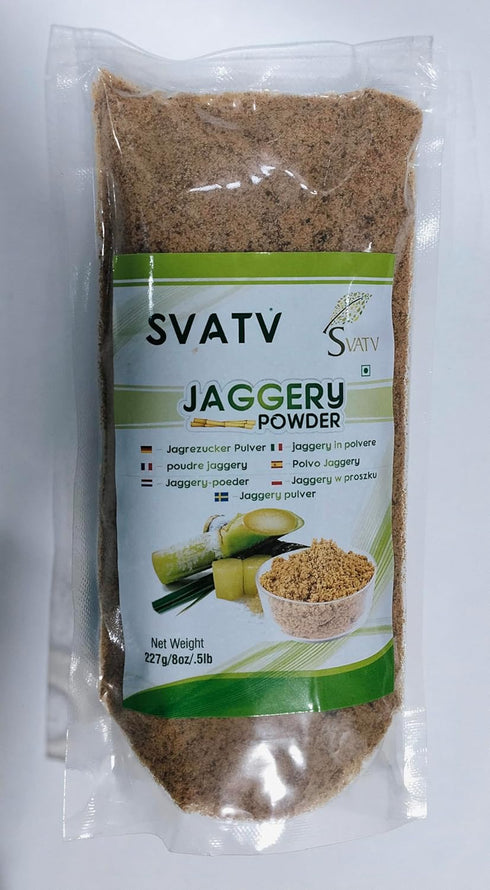 SVATV Jaggery Powder, Hand Crushed Gur Powder | Natural Sweetener | Brown