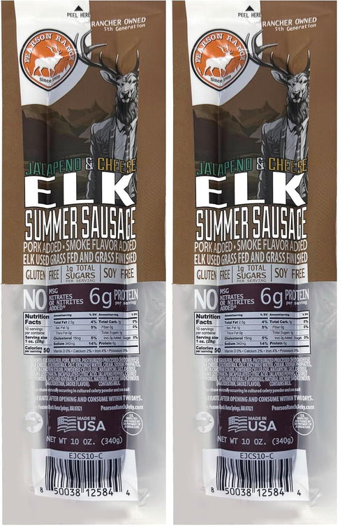 PEARSON RANCH SINCE 1959 Elk Summer Sausage with Jalapeno Cheese 12 oz