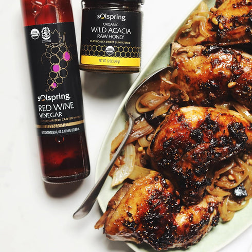 16.9 oz, 33 Dr. Mercola Solspring Red Wine Vinegar - Biodynamic Organic Vinegar, Fermented Using the Traditional