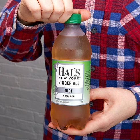 Hal's New York 20 Oz (Pack 24) Diet Ginger Ale, Fl Bottles