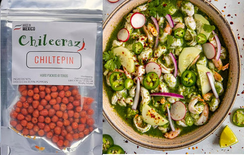 Chilecrazi 1oz Mexican Dried Chiltepin Peppers Bag. Great For Use with Seafood Dishes/Mariscos, Sauces/Salsas