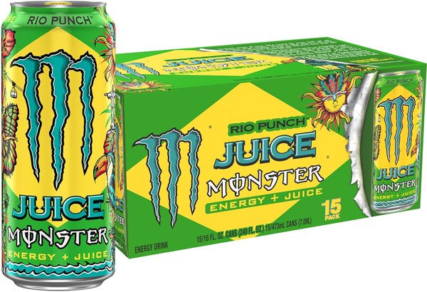Monster Energy Juice Rio Punch, Energy Drink, 16 Ounce | Energy +
